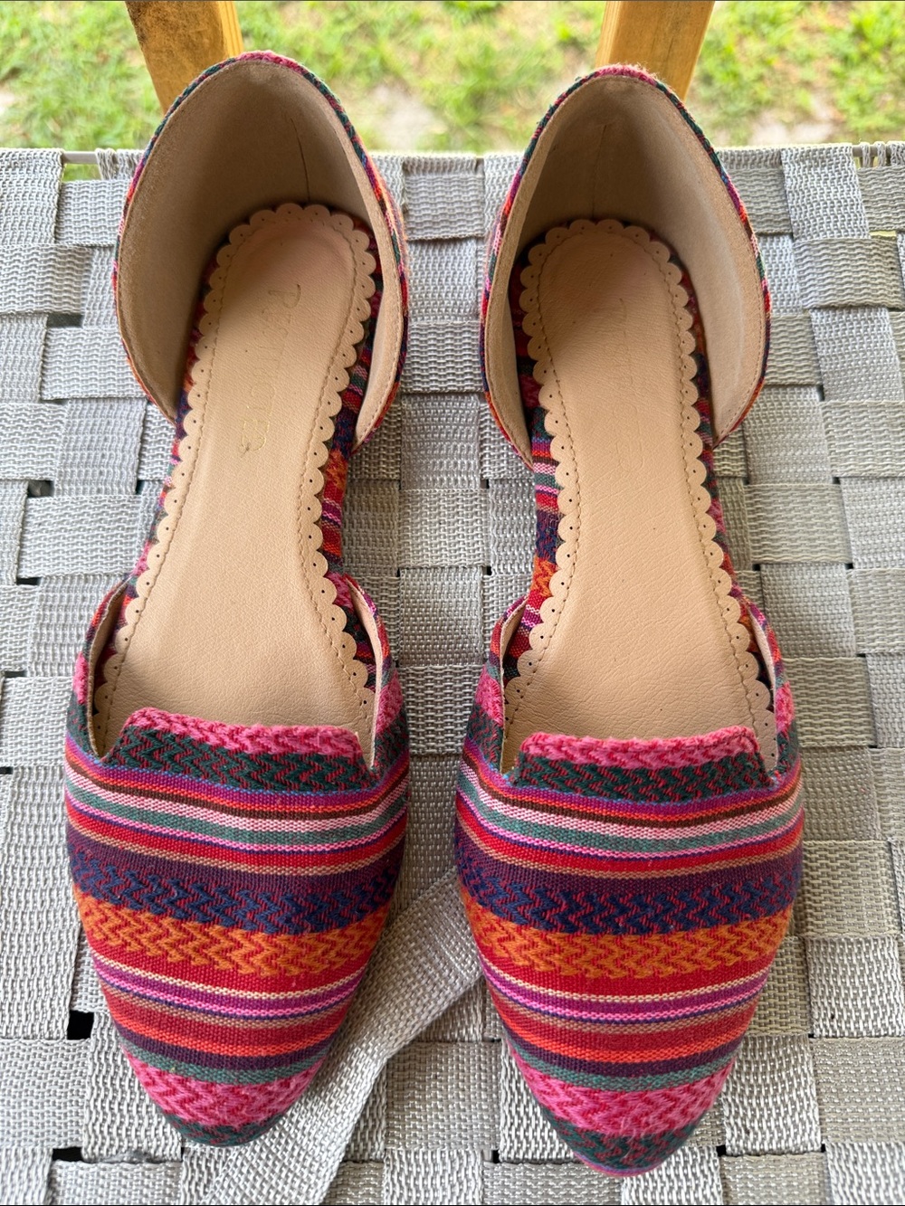 Women’s Multicolor Striped D'Orsay Flats